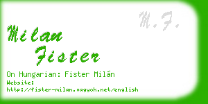 milan fister business card
